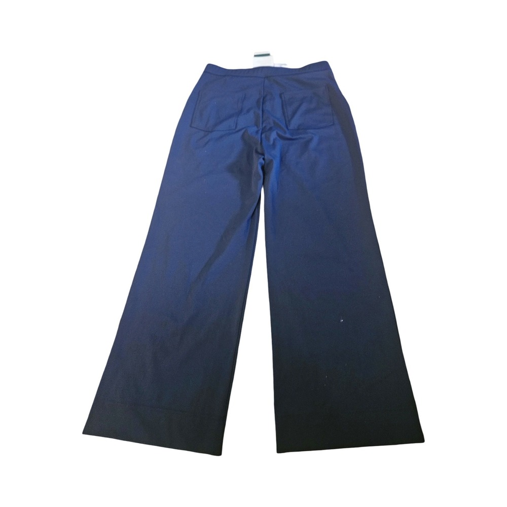 Halara Womens Navy Blue High Waisted Wide Leg Button Fly Patch Pocket Pants NEW